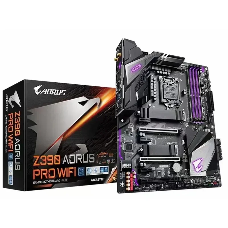 Used Z390 AORUS PRO WIFI 1151 pin support 8 9 generation CPU overclocking deluxe board