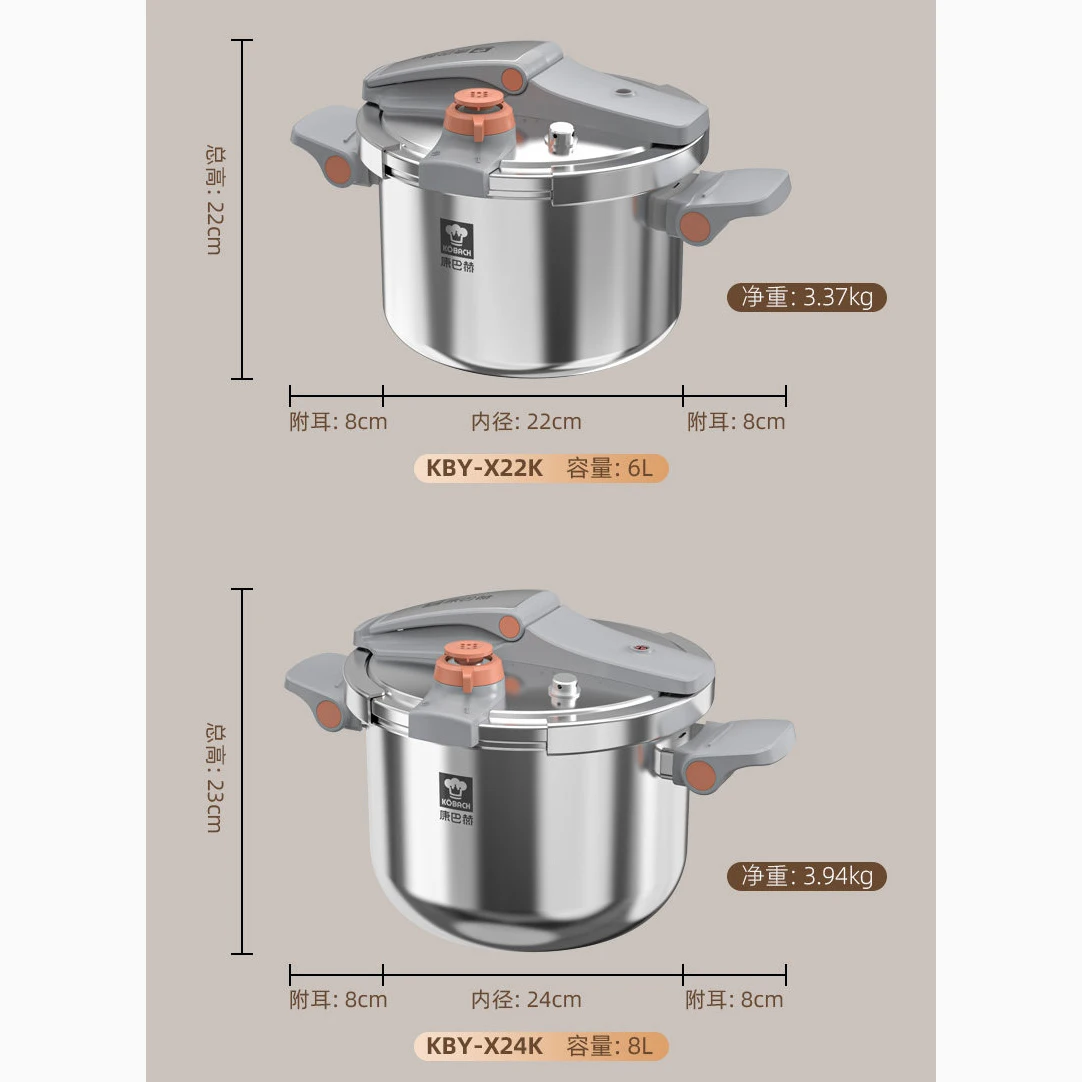 Pressure Cooker 120kPa Multifunctional Pressure-Limited Explosion-proof 304 Stainless Steel Pressure Pot