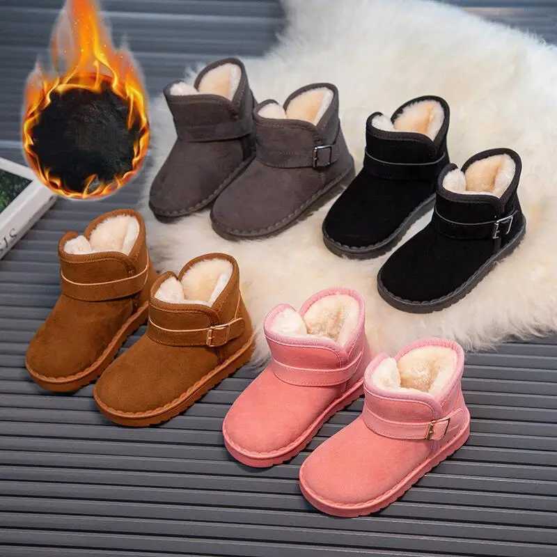 

Winter Girl Ankle Boots Boy Cotton Shoes Keep Warm Thicken Anti-Slippery Kids Child Student Kawaii Fashion New Style Casual Shoe