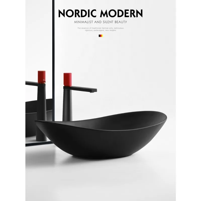 Nordic Creative Countertop  Wash  Single  Bathroom Countertop Wash Tray Ceramic  Wash