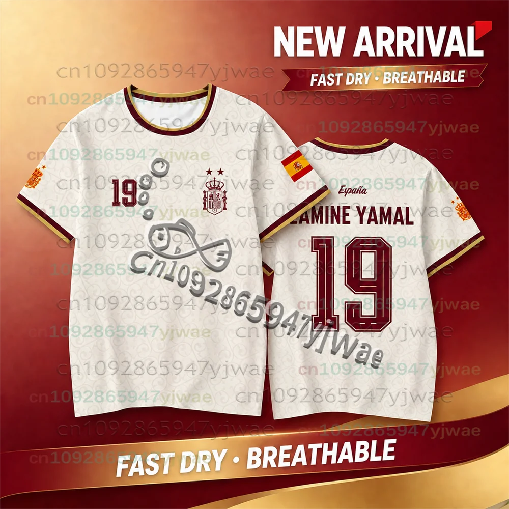 2026 Spanish Yamal Fans Commemorate Edition Football Shirt Quick Drying Short Sleeved T-shirt Men's Women's Family Kids Tees 3D