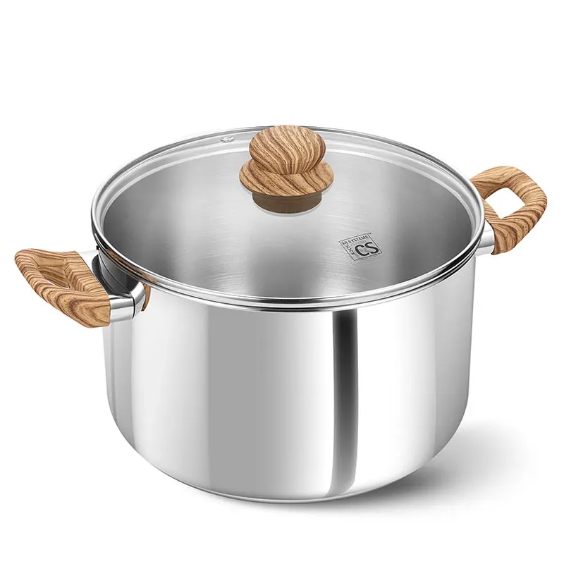 

4 Quart Tri-Ply Stainless Steel Soup Pot With Heat-resistant Double Handle Induction Cooking Pot Stock Pot for All Stoves
