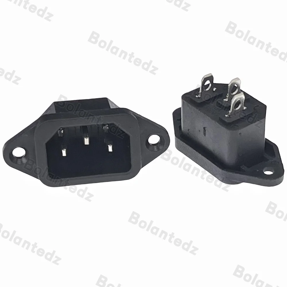 Bolantedz 3/5/10 pcs/lot IEC 320 C14 3 broches mâle panneau de prise prises d'alimentation connecteurs AC 250 V 10A