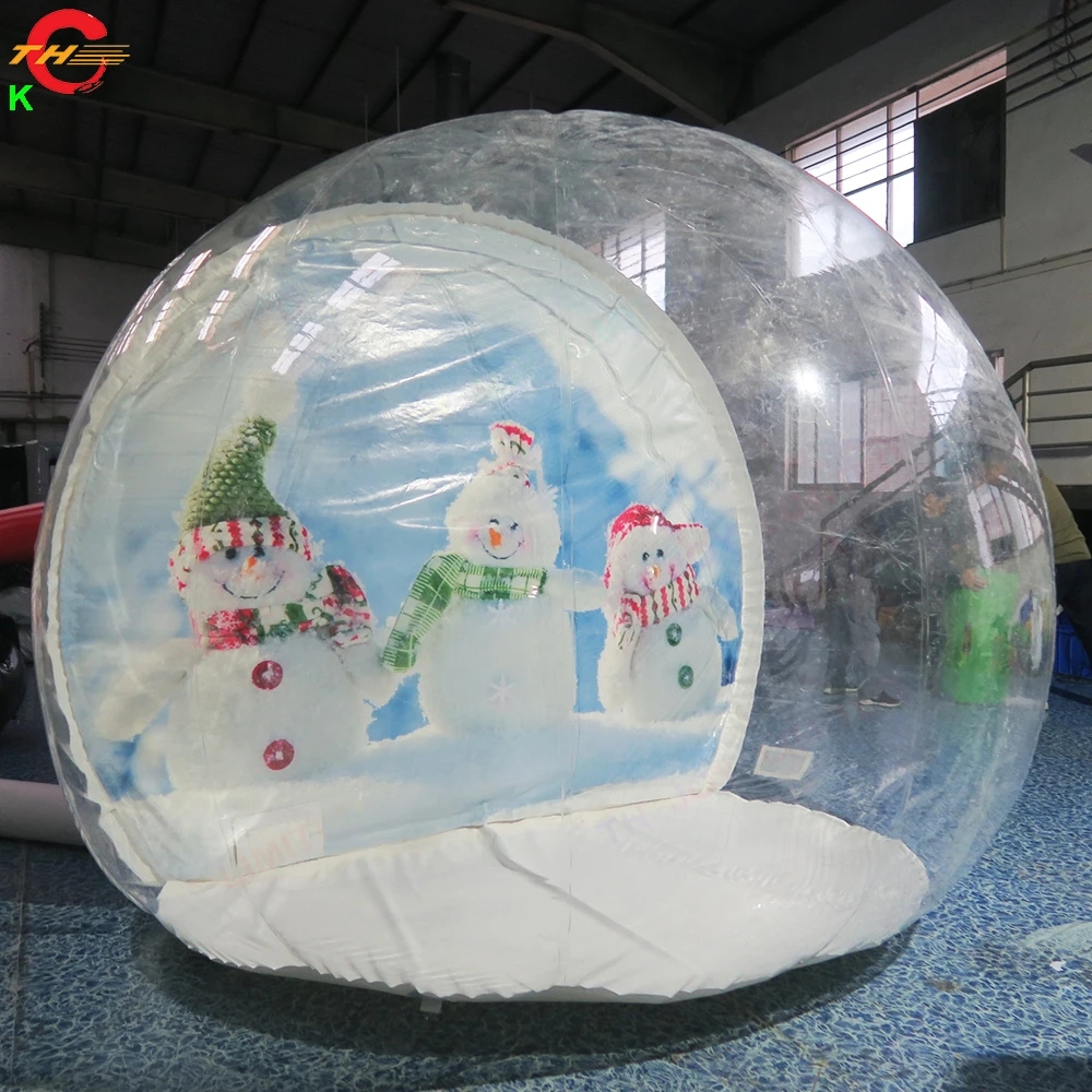 Tenda gonfiabile trasparente della bolla del muro di fondo della fase del globo di neve gonfiabile personalizzato di trasporto veloce per Natale