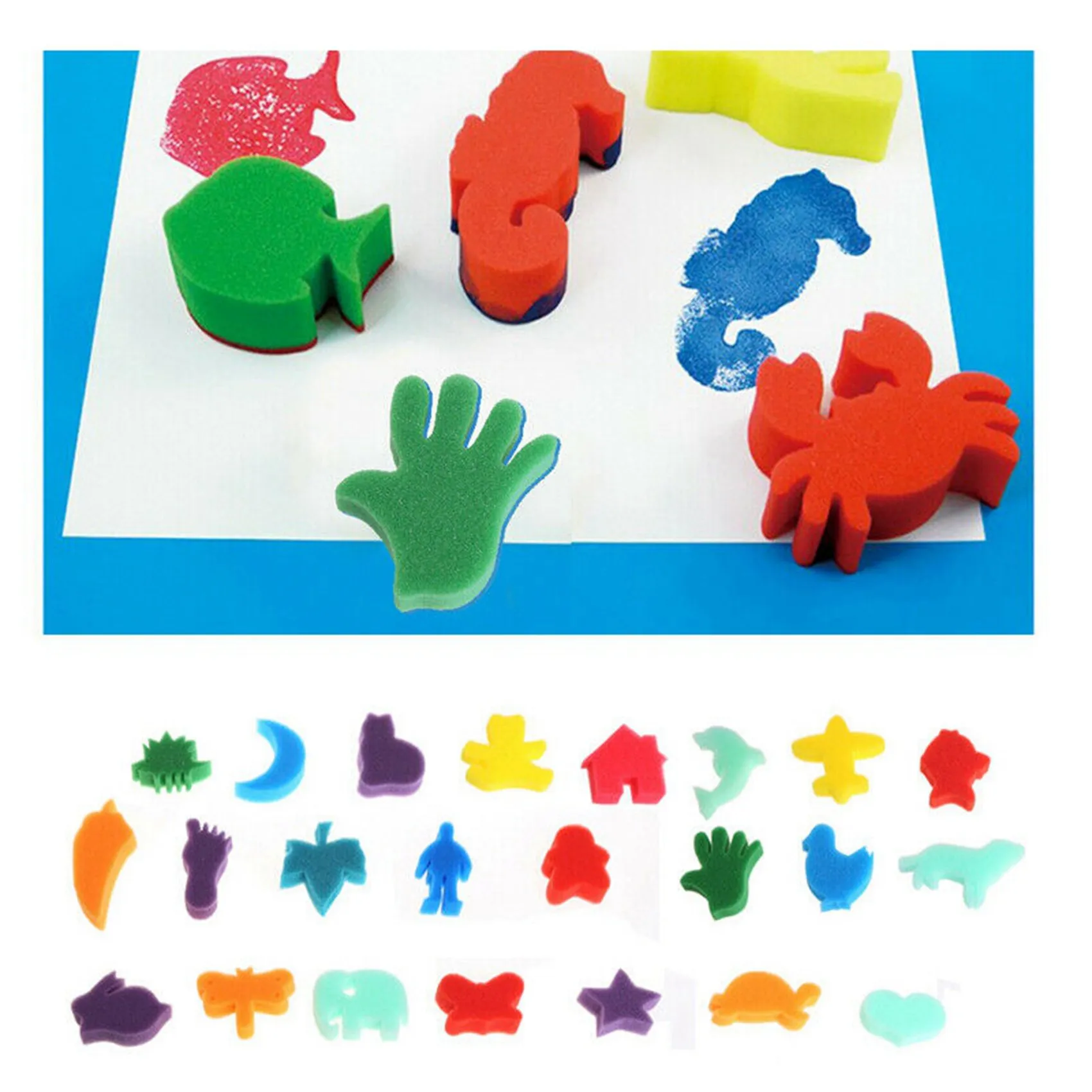 

AS96-упаковка из 2 детских художественных халатов, детские водонепроницаемые фартуки для рисования художников и 47 шт., набор кистей для рисования из губки для детей