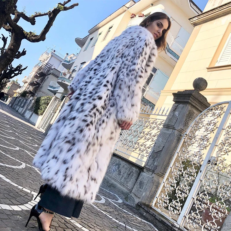 2023 Winter Long Belted Fluffy Furry Leopard Faux Fur Coats Women Luxury Brand Overcoats Fashion Ladies Fox Fur Coats Outerwear