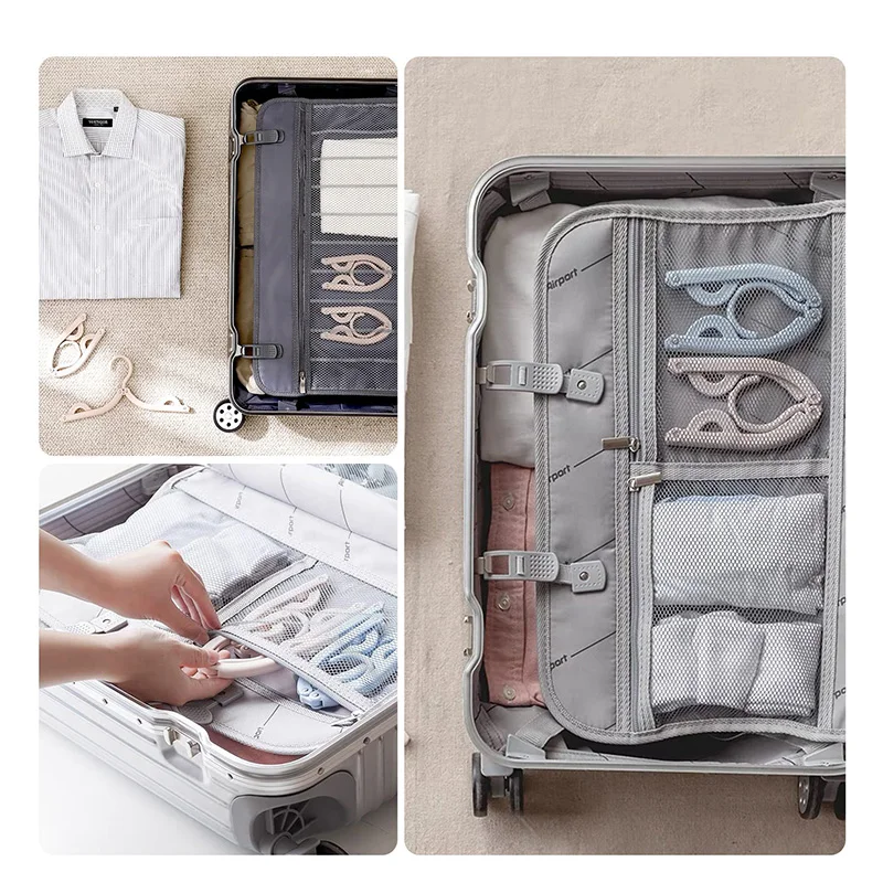 Folding Hanger Set With Clip for Clothes Drying Folding Hanger Rack Travel Folding Telescopic Portable Clothes Drying Rack