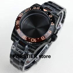Dive Black PVD 40mm Men's Watch Cases Oyster Strap For NH35 NH36 Movement 28.5mm Dial Submariner Gmt YACHT-MASTER Case Parts Mod