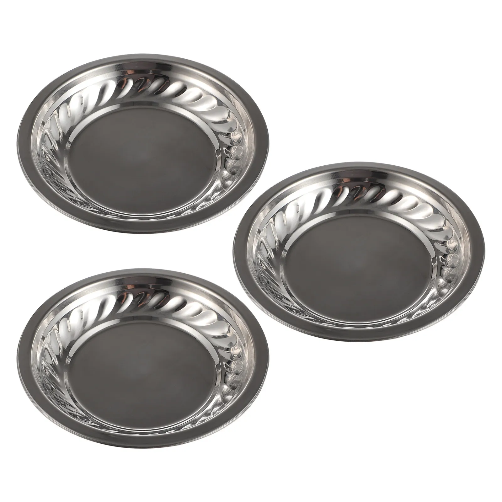 3Pcs Stainless Steel Snack Dish Premium Texture Multi-Use Food Container Dessert Candy Fruit Serving Tray Storage