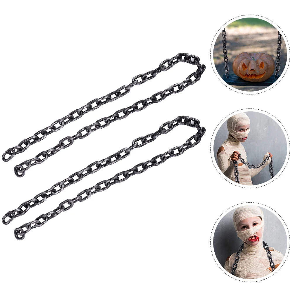 

Simulated Iron Chain Props Chains Halloween Decor Plastic Supplies Simulation Fake Decorate for