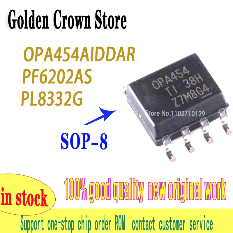 1pcs/lot OPA454AIDDAR OPA454AID OPA454 PF6202AS  6202  PL8332G 8332G  SOP-8 In Stock  work new original