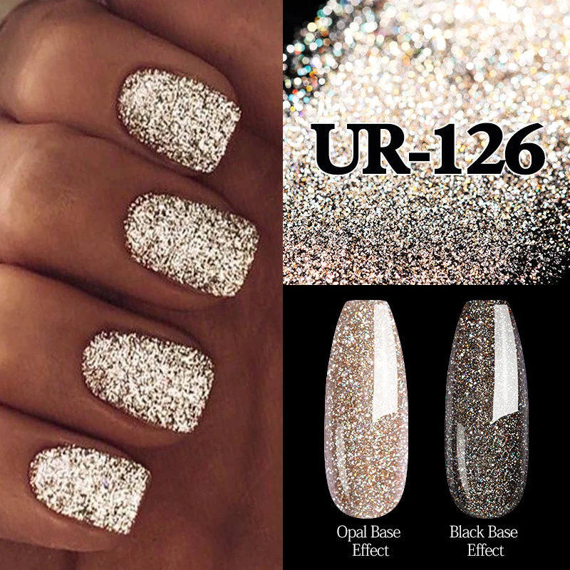 UR SUIKER 7.5ml Paars Champagne Reflecterende Glitter Gel Nagellak Laser Sprankelende Hybird Losweken Nail Art UV LED Vernissen