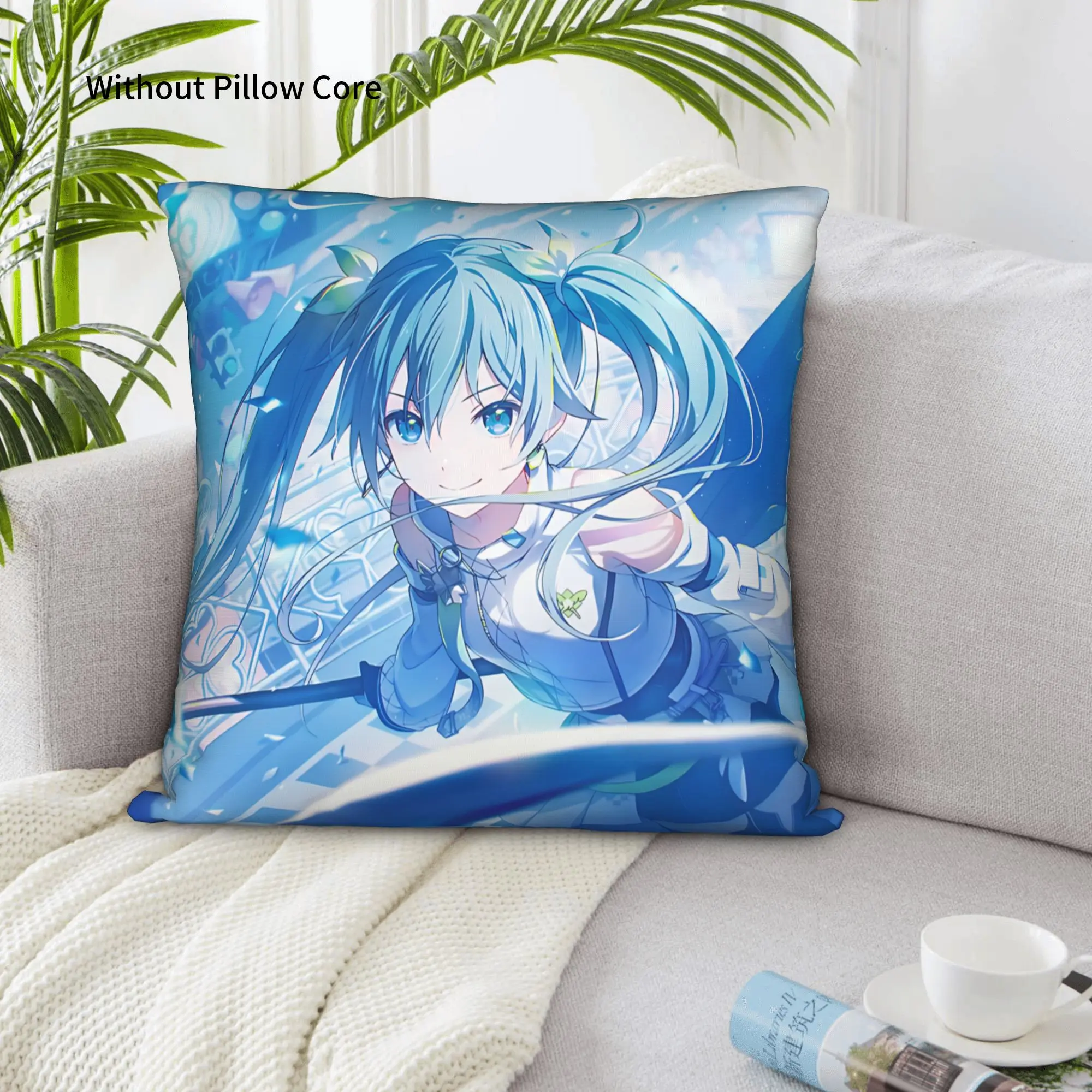 1PC Hatsune Miku Pillow Case Double-Sided Printing  Sofa Cushion Bedroom Bedside Pillow