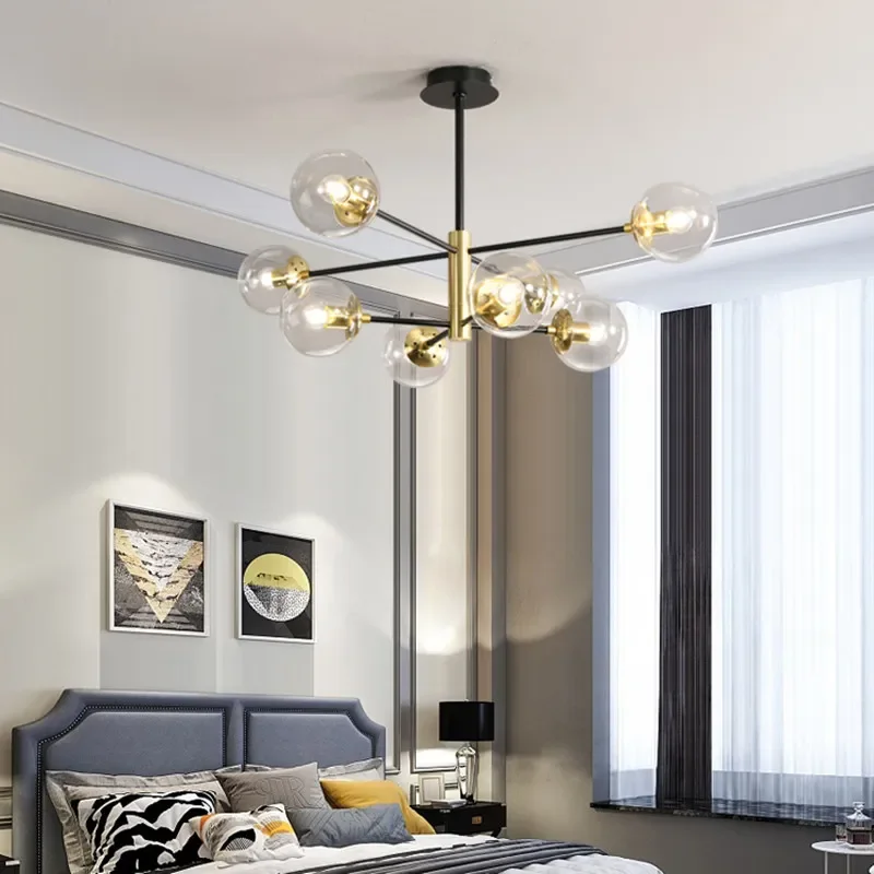 

Nordic Modern LED Chandelier 5/8/10/12 Lamp E27 Round Ball Light Ceilling Lamps Living Room Indoor Light Fixtures Bedroom Light