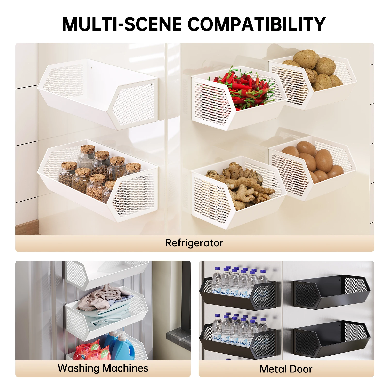 

Magnetic Storage Rack for Balcony, Side of Washing Machine, Bathroom Roller Side Magnetic Storage Shelf
