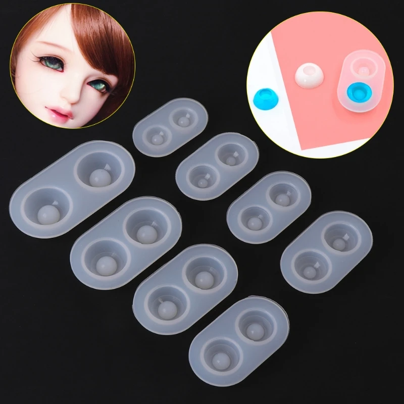 Handmade for Doll Eyes Mold 8 Sizes Resin Pendant Silicone Mold DIY Craft Mirror Mold Epoxy Casting Mould for Jewelry Ma Y08E