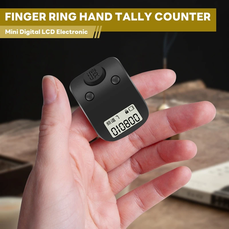 Mini Digital LCD Electronic Finger Ring Hand Tally Counter 6 Digit Rechargeable Counters Clicker