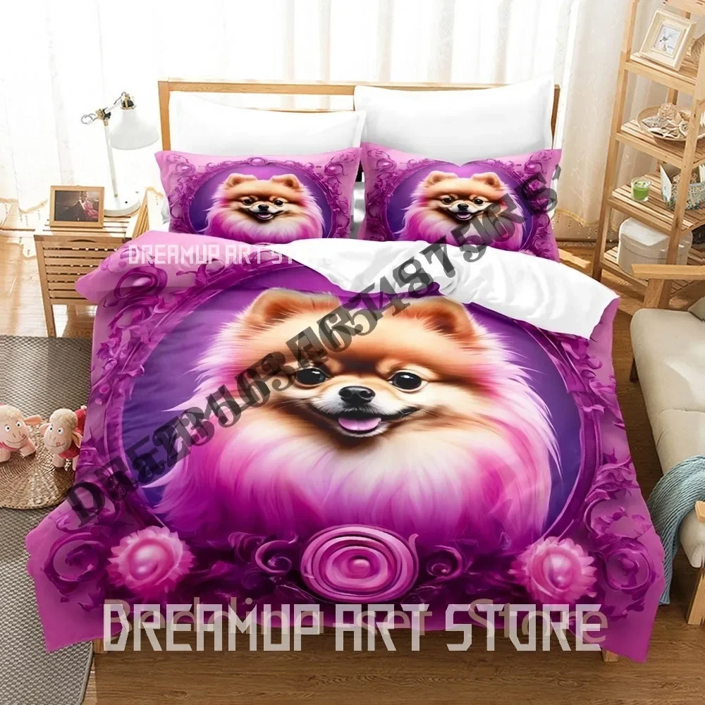 2026 3D Print Pomeranian Dog Bedding Set Single Twin Full Queen King Size Bed Set Adult Kid Bedroom Duvetcover Sets Bed Sheet