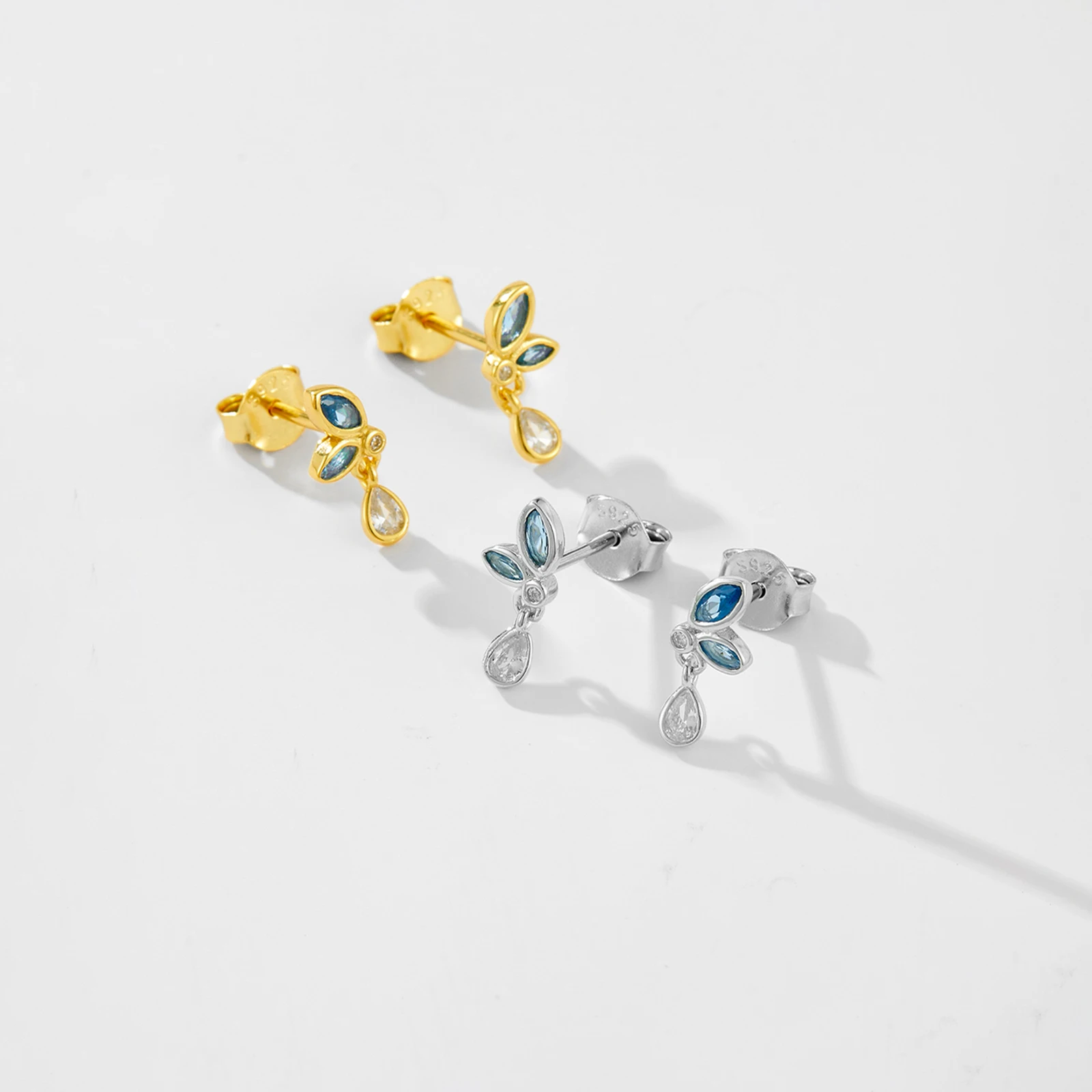 VEWANT femmes 925 en argent Sterling bleu clair Zircon irrégulier boucle d'oreille 2025 à la mode Fine anniversaire fête d'anniversaire bijoux