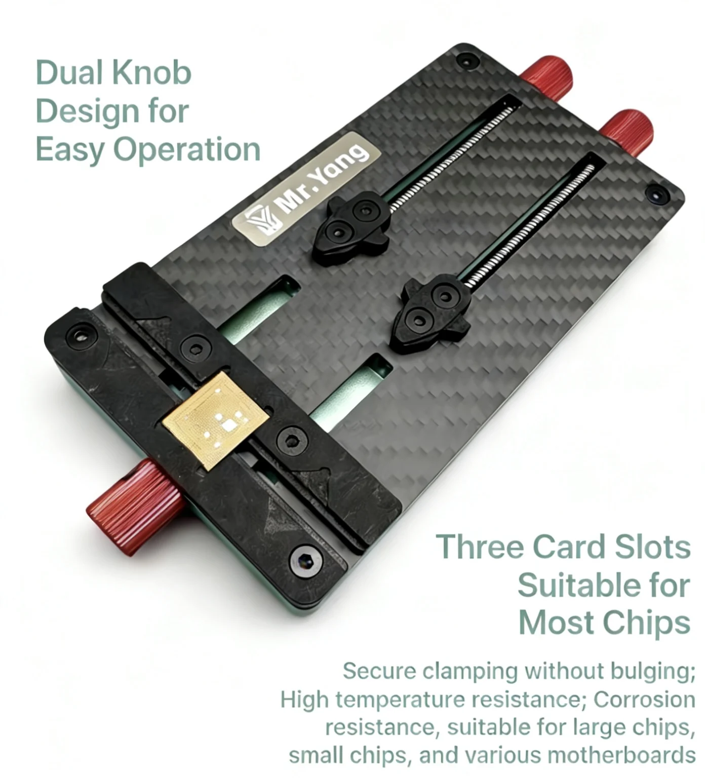 YCS MrYang Multifunctional Precision Dual-Axis Carbon Fiber High-Temperature Resistant Chip Motherboard Positioning Fixture