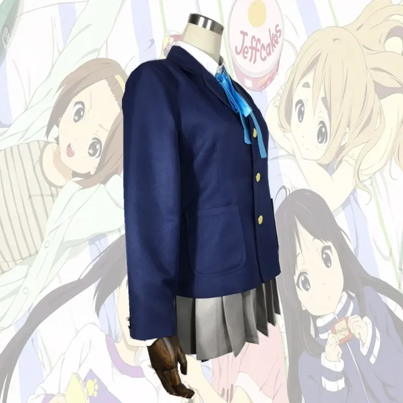 K-ON de Anime Disfraz de uniforme universitario Jk para hombre y mujer, conjunto completo de camisa, chaqueta, falda, pajarita