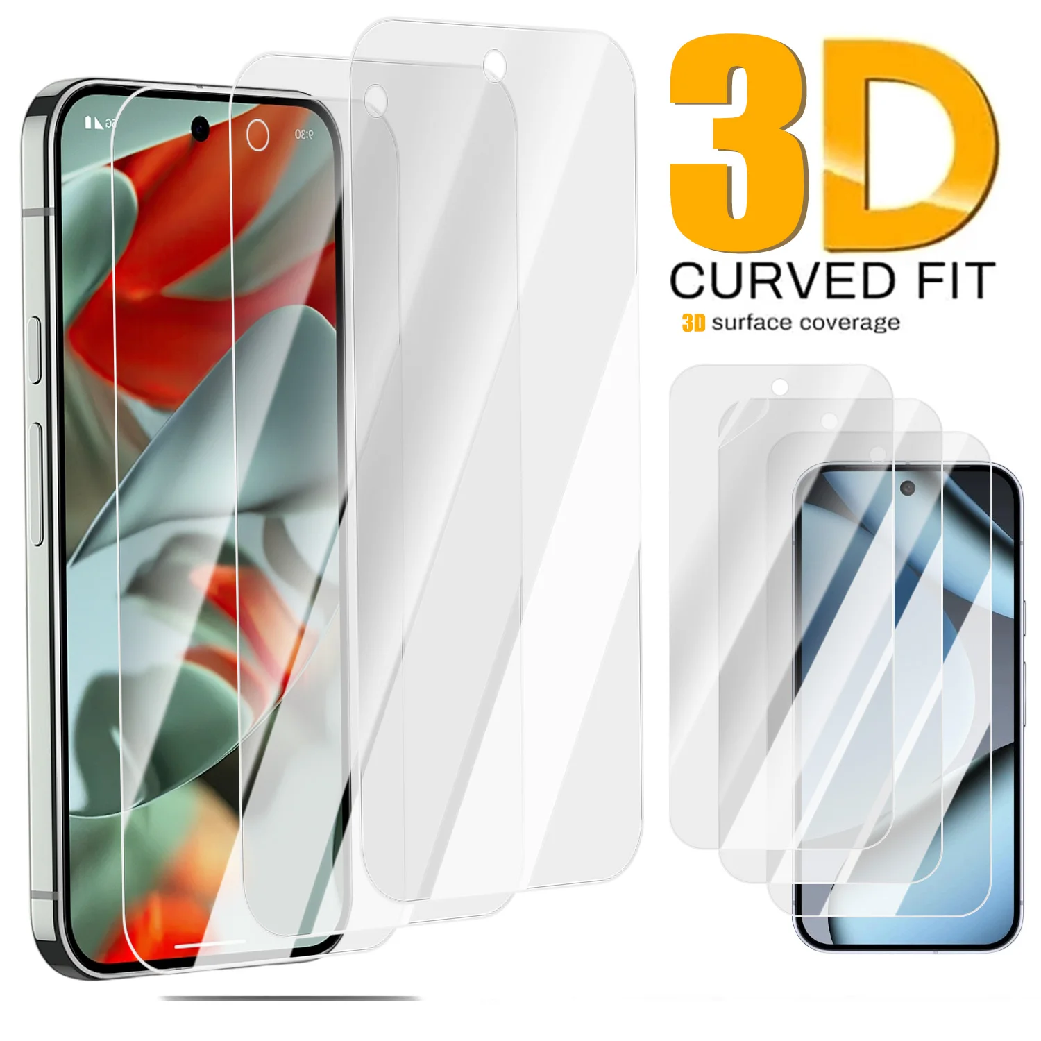 لجوجل بكسل 10 10Pro 10 PROXL واقيات الشاشة من الزجاج المقسى بصمة فتح طبقة رقيقة واقية واضحة لـ Pxiel10