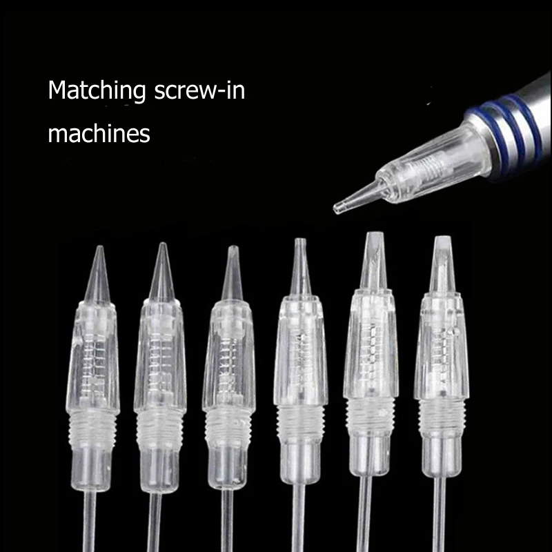 50PCS Charment Permanent Makeup Tattoo Cartridge Needles 1RL 0.18/0.25/0.3MM Shading Powder Brows Microblading Needles