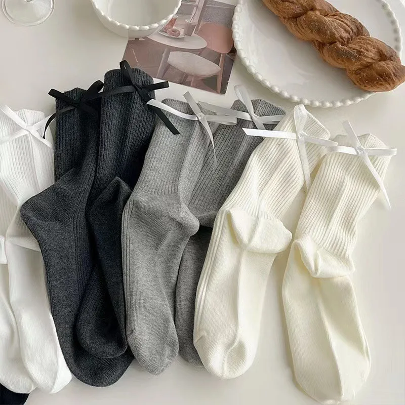 1 Pair Of JK Socks One size fits all Bowknot Socks Trendy Polyester Comfortable Socks Stylish Japanese Socks for Schoolwear