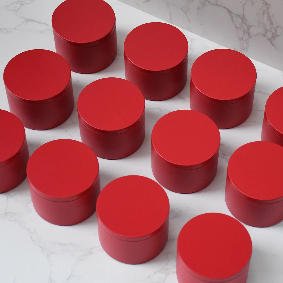 24pcs Premium Matte Red Candle Jars,8oz Candle Jars With Lids, Red Candle Jars For Candles