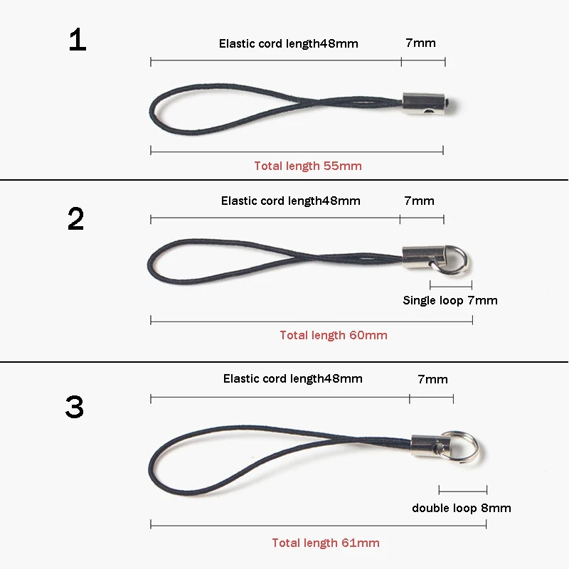 Cordes de sangle de lanière élastique, fermoir ster corrigé, crochets de porte-clés, ensemble de breloques mobiles, pendentif porte-clés,