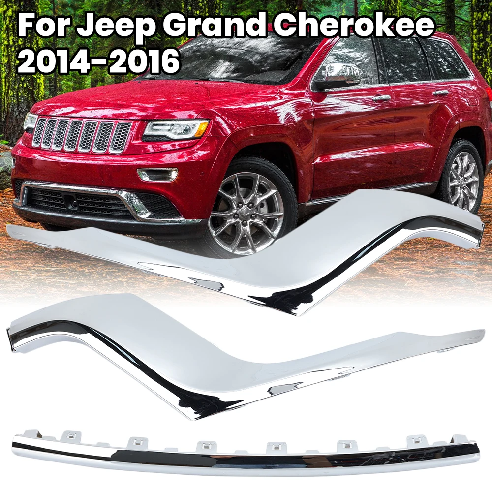 

Front Bumper Chrome Molding Trim For Jeep Grand Cherokee MK2 2014-2016 ABS Replace CH1047104 CH1046104 Decorative Strip Parts