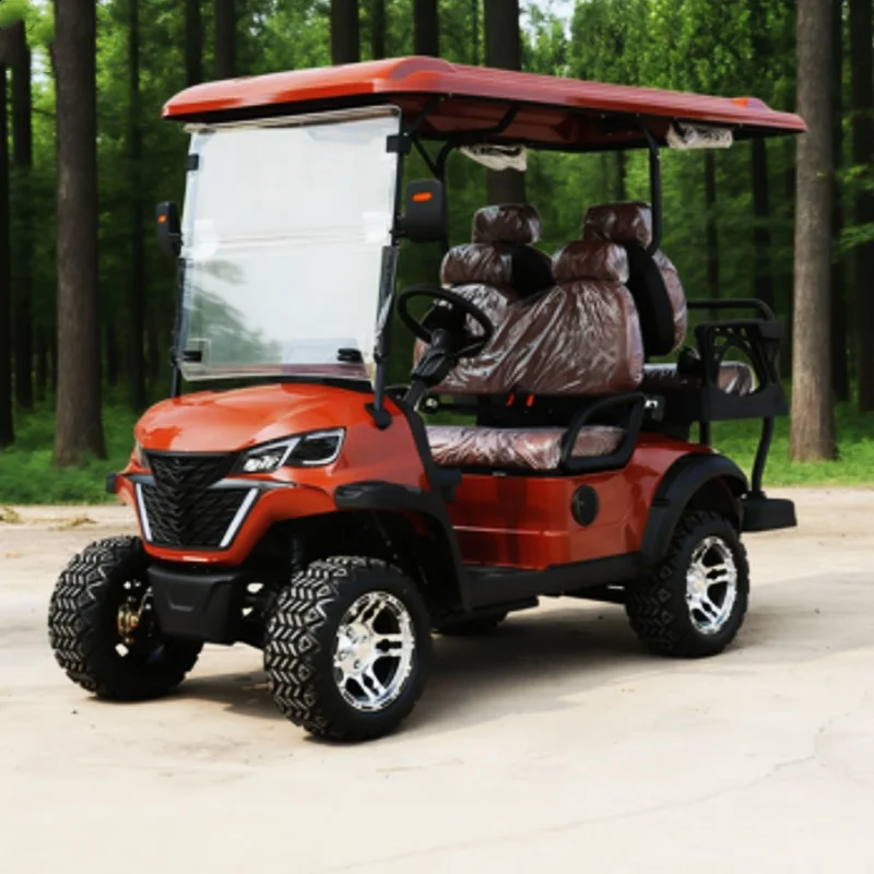 Hot Selling Upgraded Version Home Hunting Electric Golf Cart With Sound Bar Off-Road Tires Front Bumper Seat With Headrest