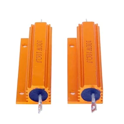 1 pz RX24 100W alluminio potenza guscio metallico caso resistenza a filo avvolto 1 1.2 1.5 1.8 2 2.2 2.5 3 3.3 4 4.7 5 6 7 8 9 Ohm