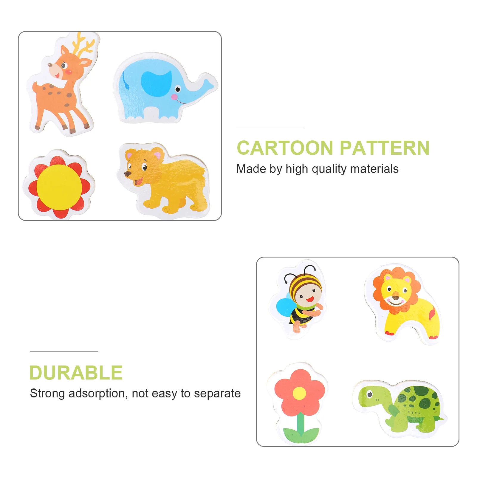 

64Pcs Cartoon Animal Wooden Refrigerator Magnets Fridge Magnets Magnetic Stickers for Home and Office Decoration