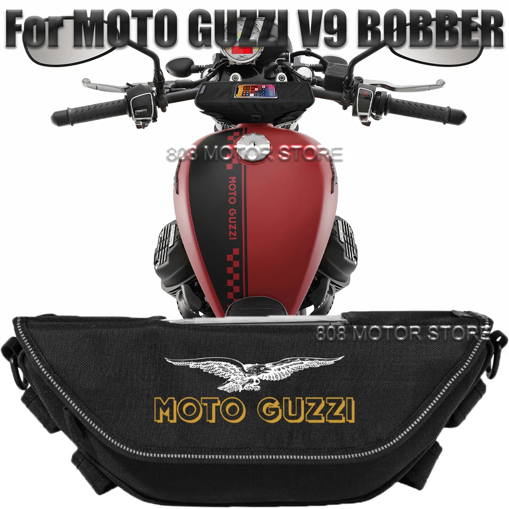 Sacoche de guidon étanche et anti-poussière pour moto, accessoires de moto Bobber, sac à outils Questitravel, Moto Guzzi V9