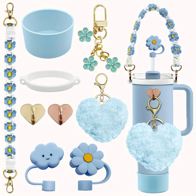 

Полный комплект настройки стакана: соломенная крышка, ручка, подвеска и защитный чехол для очков 20-40 унций.