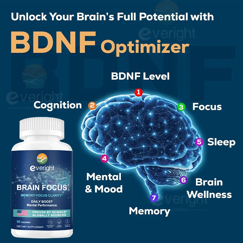 Brain Supplements All-in-One Multi Vitamin Mineral of Comprehensive Nutritional for Focus, Memory & Stress Health