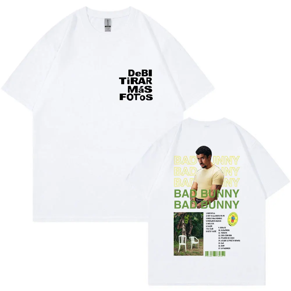 Bad Bunny 2025 New Album T-shirts DTMF Debí Tirar Más Fotos Vintage Harajuku Y2k T Shirt Men Women Cotton Oversized Streetwear