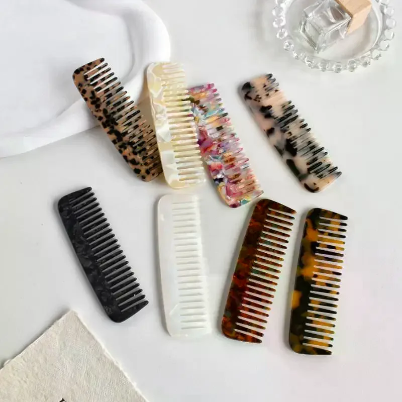 /GJ/Portable Acetate Comb Pocket Size For Travel Daily Beard Grooming Compact Hairstyling Tool Ideal Birthday Gift 1Pc