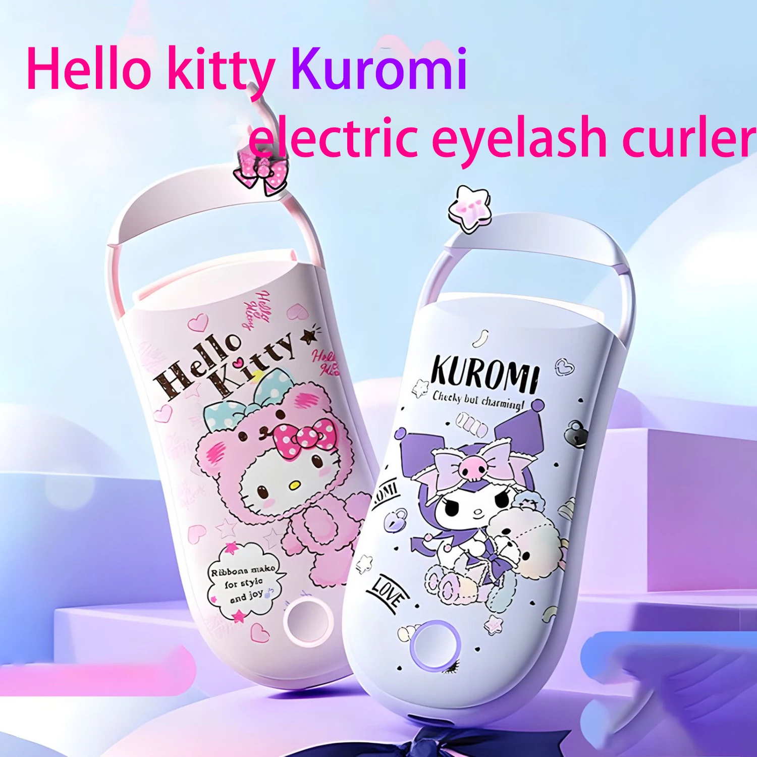 

Sanrio Hello Kitty электрические щипцы для завивки ресниц с подогревом Kawaii Kurumi набор для перманентной укладки, портативный милый подарок на день рождения для девочек