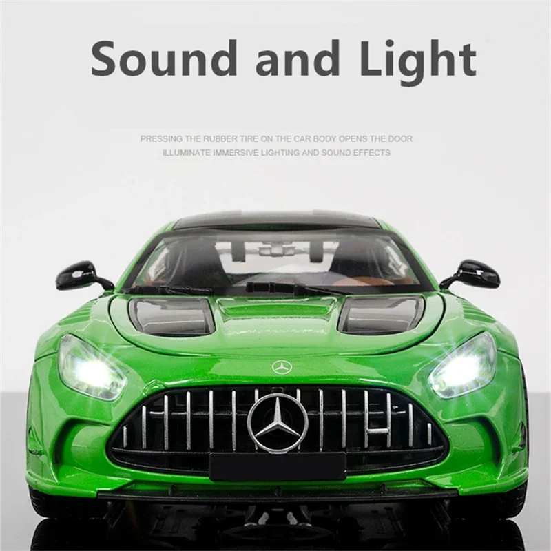 1:18 Benzs-GT GT-R Alloy Sports Car Model Diecasts Metal Racing Car Vehicles Model High Simulation Sound and Light Kids Toy Gift