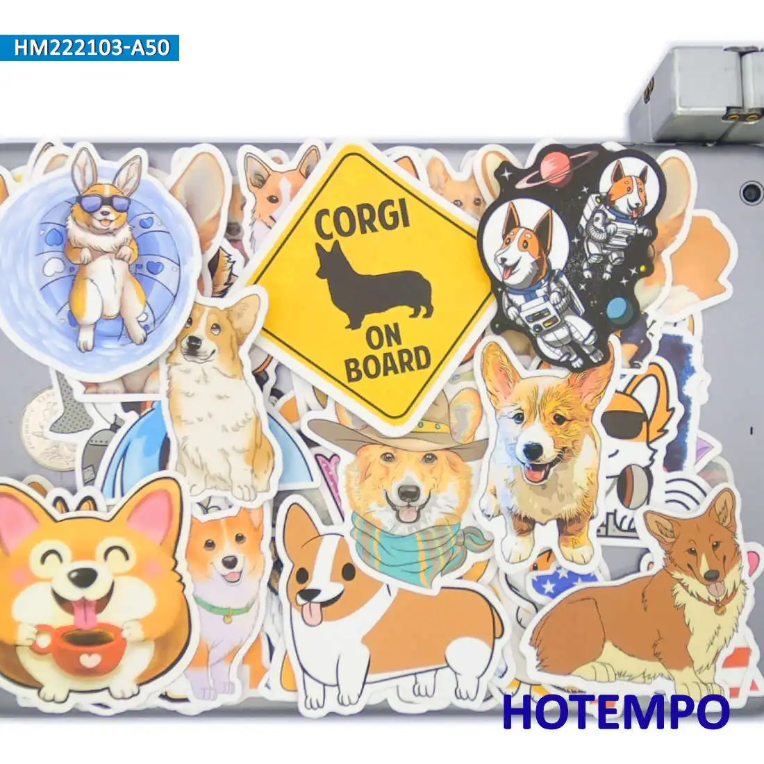 50Pieces Cute Welsh Corgi Pembroke Cartoon Dog Funny Animal Graffiti Stickers for Notebook Guitar Phone Laptop Bike Car Sticker