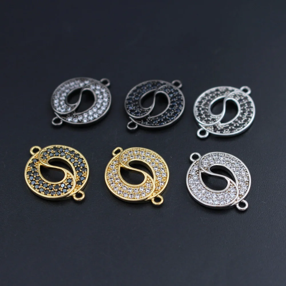 1pc Pave CZ Cubic Zirconia Love Flower Family Pendant Charms Connectors For DIY Necklace Bracelet Jewelry Accessories