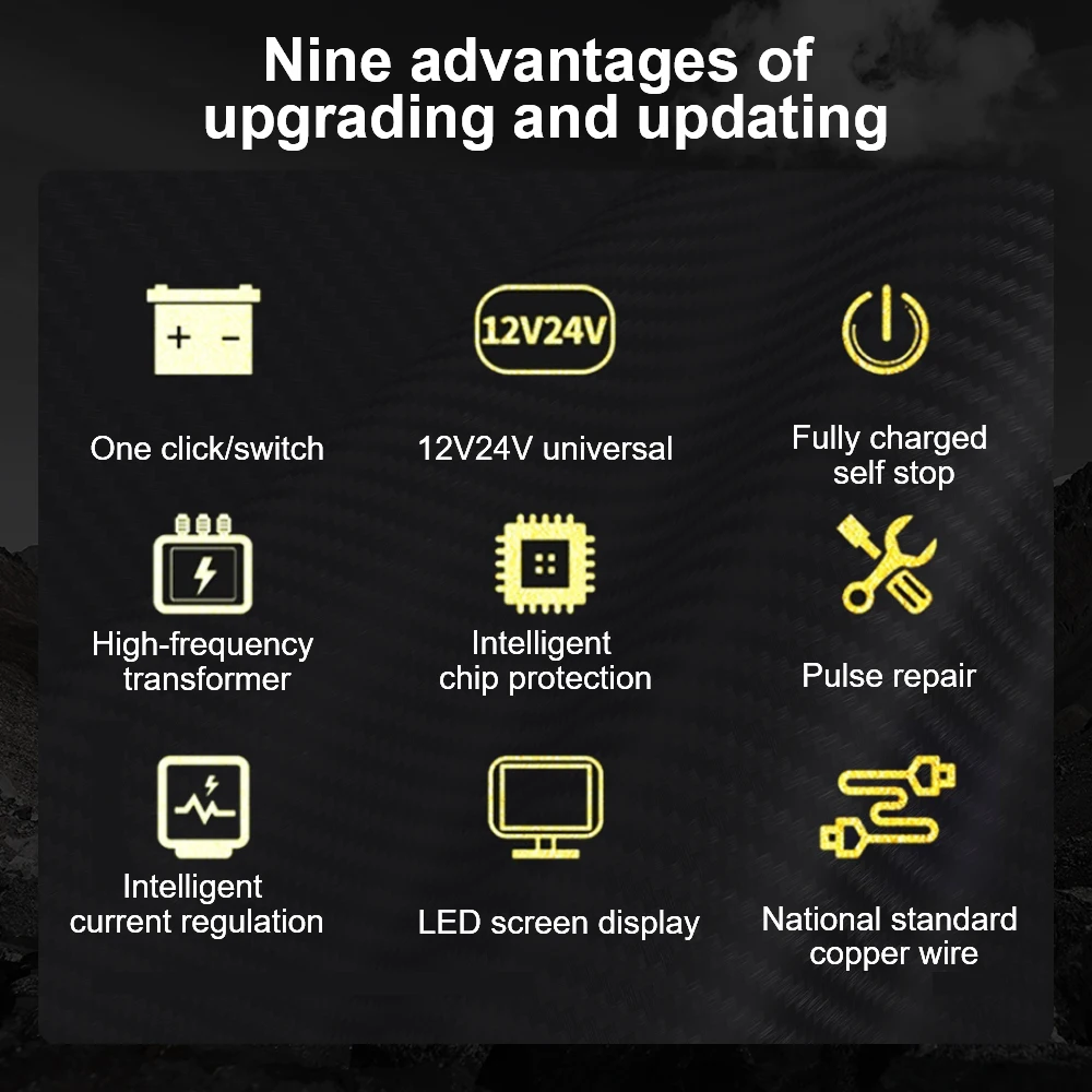 600 واط شواحن بطارية السيارة 12 فولت 12A/24 فولت 9A الناتج شحن سريع ذكي التلقائي نبض إصلاح شاحن بطارية تخزين المنزل #6