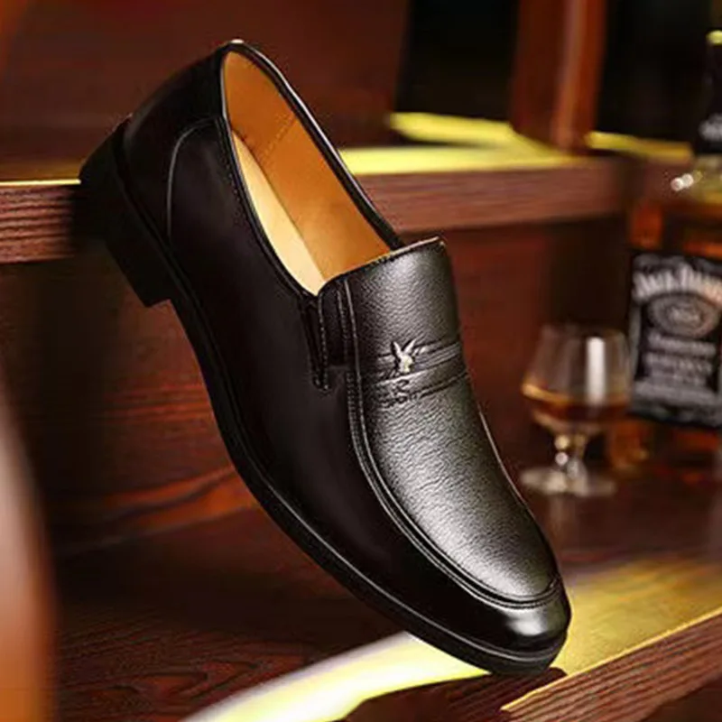 Leather Men  Dress Shoes Luxury Brand 2025 Men's Loafers Formal Moccasins Breathable Slip on Black Driving Shoes Plus Size 38-44 image 2
