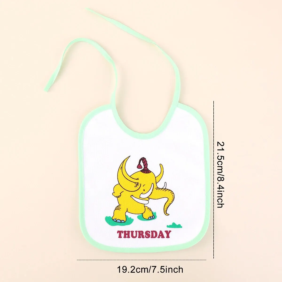 7pcs Weekly Without Repeating Baby Bibs U Shaped Newborn Infants Waterproof Printing Burp Cloths Saliva Towel for Baby view 6