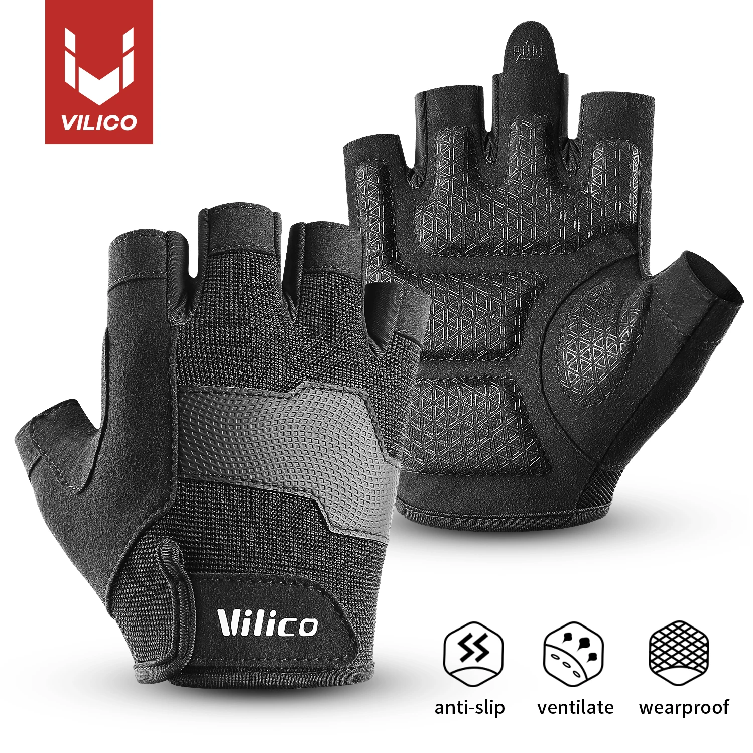 Halbfinger-Fahrradhandschuhe für Herren und Damen, rutschfest, stoßfest, MTB, Rennrad, Fahrradhandschuhe, fingerlose Handschuhe, Fahrradzubehör