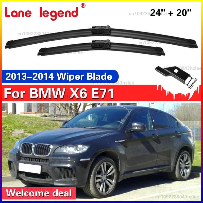 Car Front Wiper Blades For BMW X6 E71 2013-2014 Wiper Soft Rubber Windshield Windscreen Window Brush 24