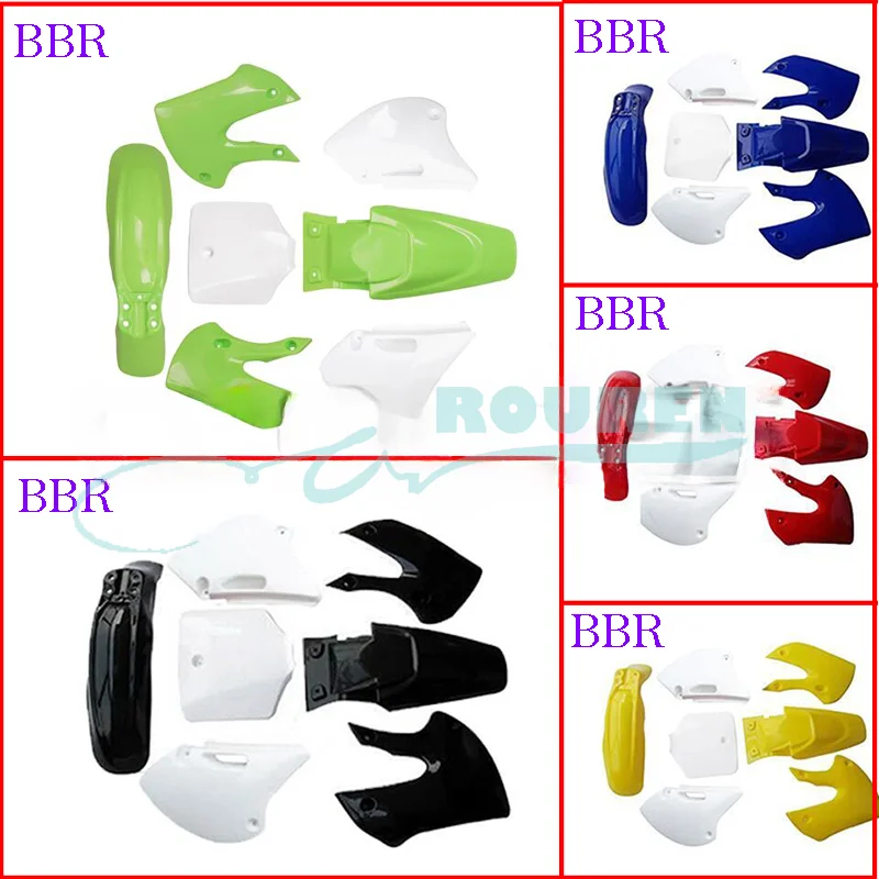 motorcycle accessories Plastic Full Fairing body Kits Cover Fenders Mudguard For Motorcross BBR Style KLX110 150cc Dirt Pit Bike