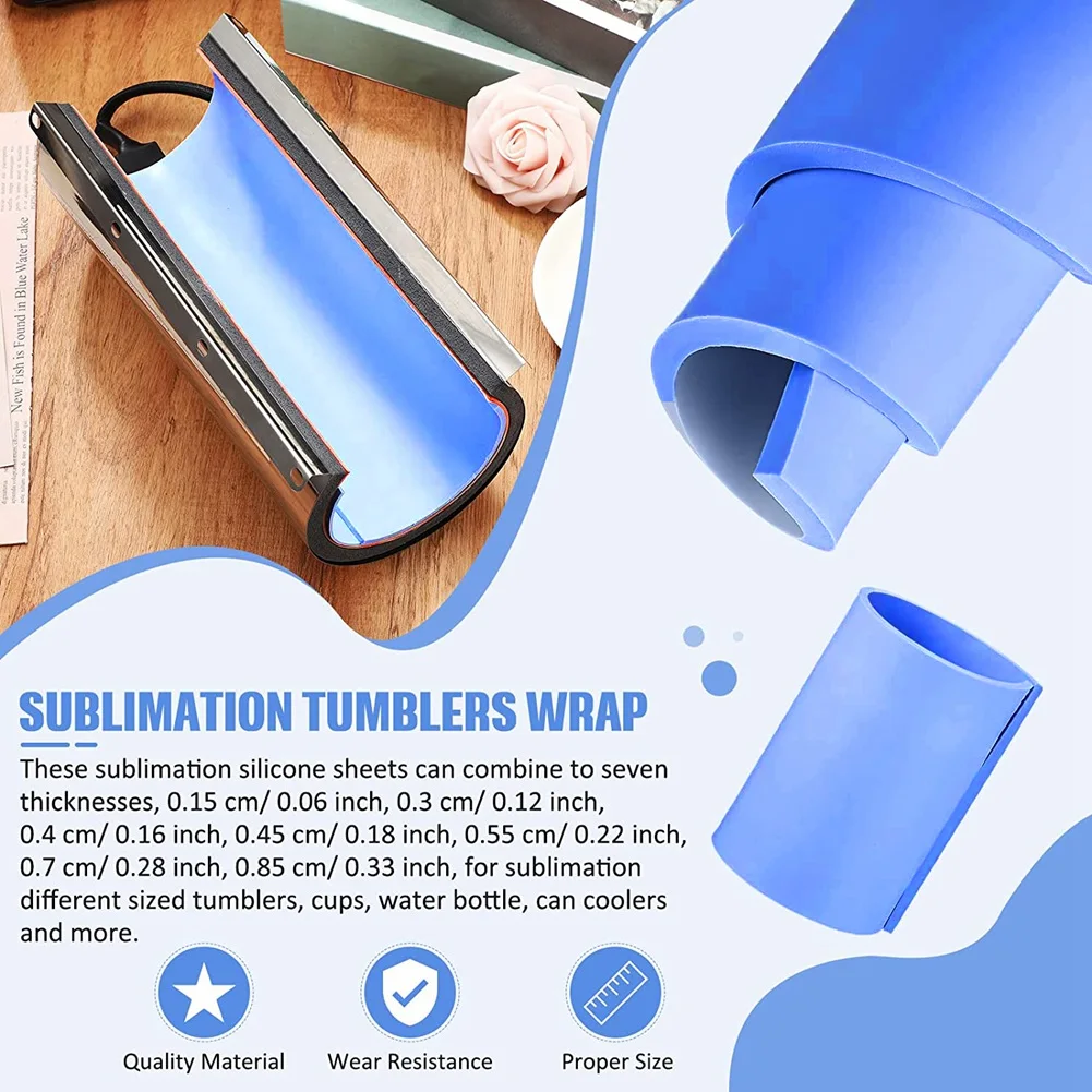 3 Pcs Sublimation Tumbler Wrap Silicone Sheets with Mug Press Bundle Accessories and Mug Press Sublimation Machine